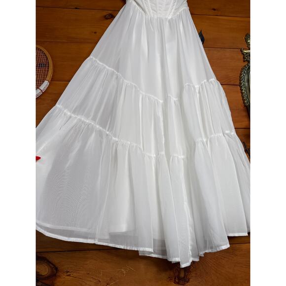 NWT Lulus Special Moment White Strapless Bustier Maxi Dress Engagement Gala Sz M - Picture 5 of 8